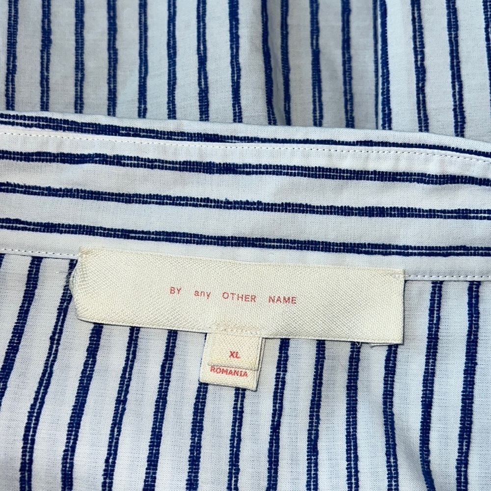 By Any Other Name Long Sleeve Blue & White Striped Midi Shirt Dress Size XL - Picture 5 of 15